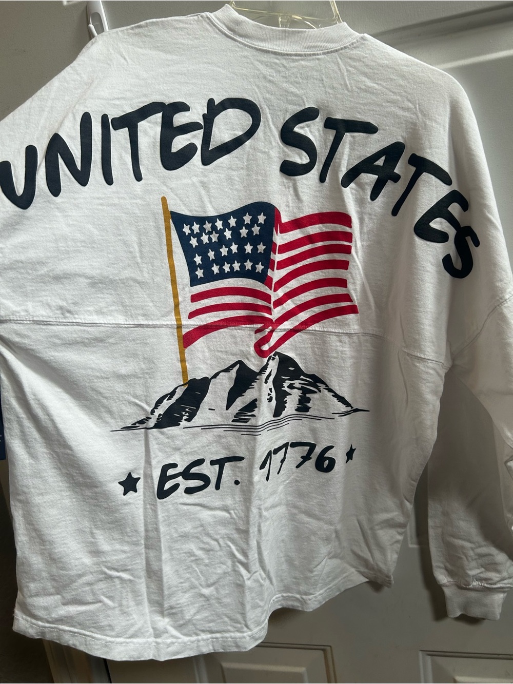 Spirit Jersey -United States Graphic Long-Sleeve Shirt - White. Sz S